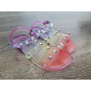Steve Madden Girls Jelly Studded Sandals Rainbow Ombre Glitter Size 11 #5